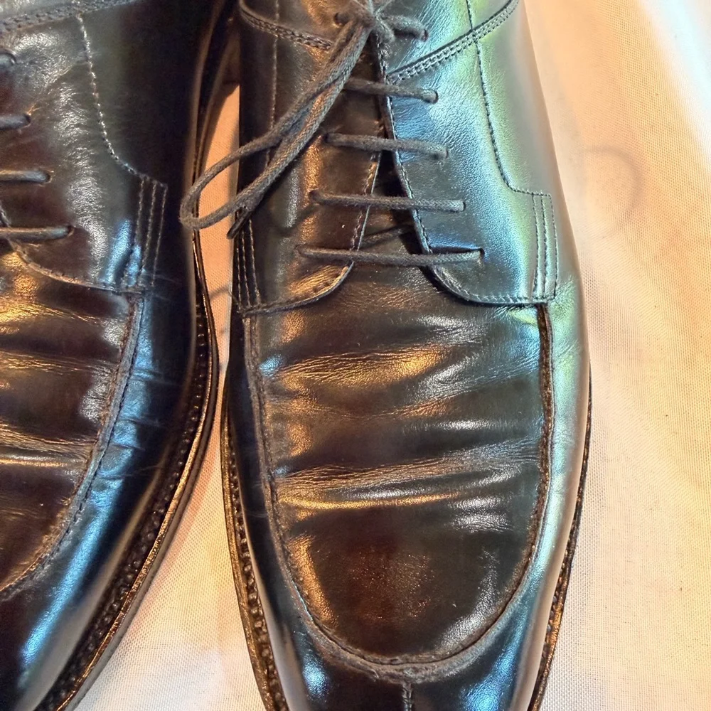 Salvatore Ferragamo Tramezza Black Leather Oxford Shoes Sz 10D